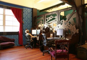 Neat steampunk office